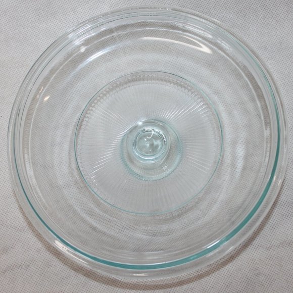 PYREX G5C BLUE TINT GLASS REPLACEMENT LID 7"d INNER RIM ROUND RIBBED 1.5qt - Picture 10 of 16